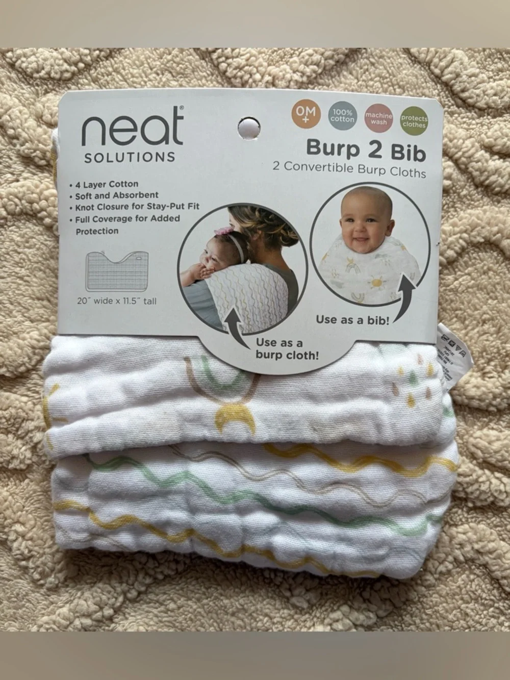 Baby Girl Bib Lot - NWT Bibs Pacifier Clip & Muslin Burp Cloths, 15 Piece Bundle